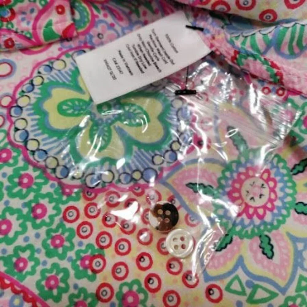 NEW Talbots Dreamy Paisley Print Classic Cotton Button Up Shirt Women's Size XS - Picture 5 of 9